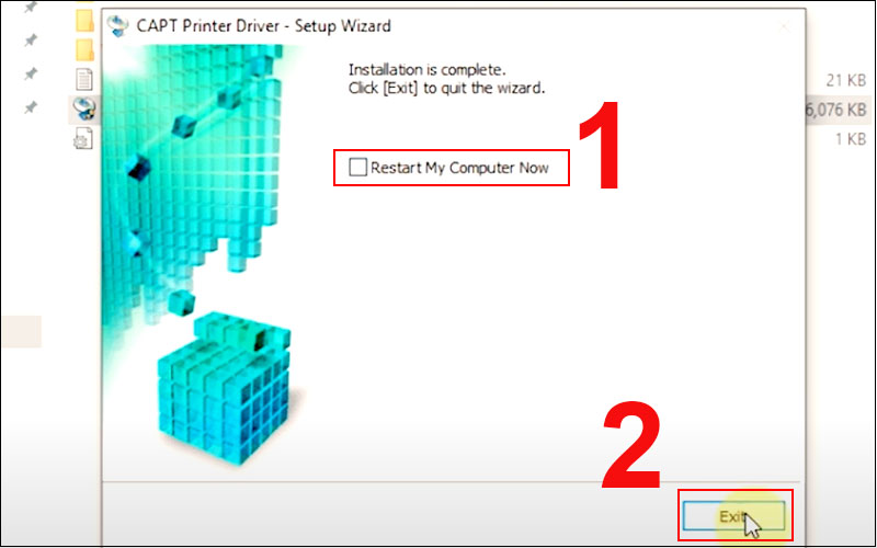 Máy tính sẽ tự hoàn tất cài đặt khi bạn nhấn vào Restart My Computer Now